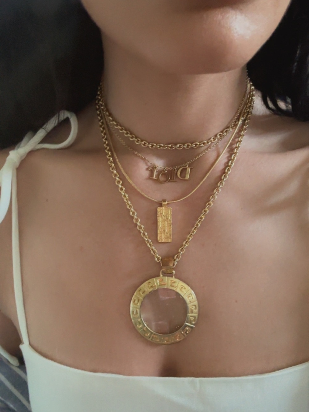 RARE Vintage Givenchy Magnifying Glass Pendant Necklace, RFP: $900 - Picture 2 of 7